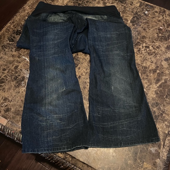 Paris Blues Maternity Flare Jeans Size XL Dark Indigo Wash - Picture 10 of 10